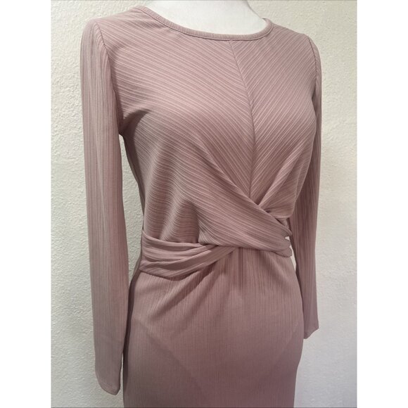 Nine‎ West Wrap Front Dress Size PS Pink Light Color Stretch - Picture 3 of 13